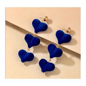 Blue Heart Drop Earrings